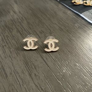 Chanel button earrings